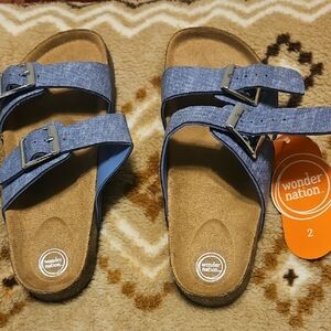Wonder Nation Denim Blue Kids Sandals